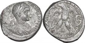 Elagabalus (218-222). BI Tetradrachm, 218-222. Antioch mint (Seleucis and Pieria). Obv. Laureate, draped, and cuirassed bust right. Rev. Eagle standin...