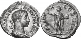 Severus Alexander (222-235 AD). AR Denarius, 231 AD. Obv. IMP ALEXANDER PIVS AVG. Laureate, draped and cuirassed bust right. Rev. PM TR P X COS III PP...