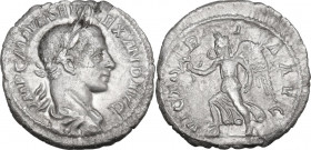 Severus Alexander (222-235). AR Denarius, 222-228. Obv. Bust of Severus Alexander right, laureate, draped. Rev. Victory advancing left, holding wreath...