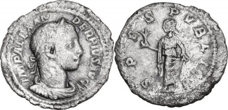 Severus Alexander (222-235 AD). AR Quinarius. Obv. Laureate, draped and cuirasse...