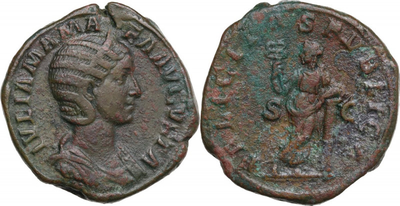 Julia Mamaea, mother of Severus Alexander (died 235 AD). AE Sestertius, 222-235....