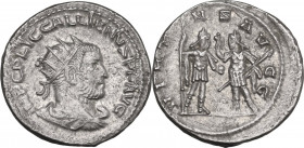 Gallienus (253-268). AR Antoninianus, Asia mint, 253-254. Obv. Radiate, draped and cuirassed bust right. Rev. Gallienus and Valerian standing facing e...
