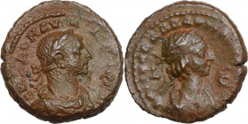 Aurelian, with Vabalathus (270-275). BI Tetradrachm, Alexandria mint, Egypt. Year 2 of Aurelian and 5 of Vabalathus = 271-2 AD. Obv. A K Λ ΔOM AVPHΛIA...