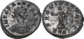 Probus (276-282). BI Antoninianus, Ticinum mint. Obv. IMP C PROBVS AVG. Radiate and cuirassed bust right. Rev. PROVIDENT AVG. Providentia standing lef...