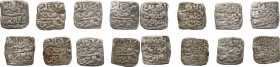 Muwahhiduns (Almohad). Abd al-Mu'min ibn 'Ali (524-558 AH / 1129-1163 AD). Lot of eight (8) AR 1/2 Dirham, ornated cufic type. AR. About VF.
