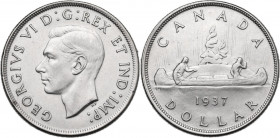 Canada. George VI (1936-1952). Dollar 1937. KM 37. AR. 36.00 mm. XF.