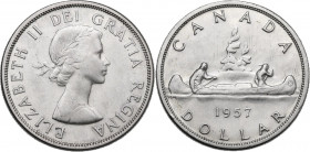 Canada. Elizabeth II (1952 -). Dollar 1957. KM 54. AR. 36.00 mm. XF.