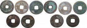 China. Northern Song Dynasty, 960-1127 AD. Lot of five (5) AE cash coins.