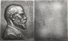 France. A.E. Jacoulet (1830-1909). Silvered AE Rectangular Plaque 70x58, 1909. AE. Opus: V. Fonfreide. Good VF.