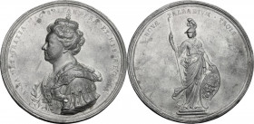 Great Britain. Anne Stuart (1665-1714), queen of Great Britain. Pewter 'Union of Scotland and England' Medal 1707. Eimer 423. Pewter. 70.00 mm. Opus: ...