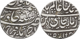 India. Bengal Presidency, struck in the name of Shah Alam. AR Rupee. Ahmednagar Farrukhabad mint, RY 39. Obv. Name and titles in persian. Rev. Julus f...