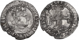 Italy. Ferdinando I d'Aragona (1458-1494). AR Coronato, Napoli mint, mint master Iacopo Cotrullo, 1472-1475. CNI 348; MIR (Napoli) 68. AR. 3.74 g. 26....