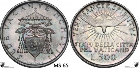 Italy. Sede Vacante (1978). AR 500 lire 1978. Mont. 700. AR. 11.00 g. 29.10 mm. Grading CCG MS 65.
