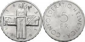 Switzerland. Confederazione. AR 5 francs 1963. Divo-Tobler 334. AR. 31.00 mm. MS.