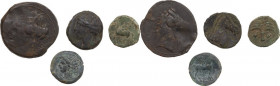 Greek World. Carthage and Carthaginians. Multiple lot of four (4) unclassified AE coins. AE.