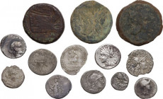 The Roman Republic. Multiple lot of thirteen (13) unclassified AR/AE coins. AR/AE.