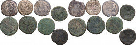 The Roman Republic. Multiple lot of eight (8) unclassified AE coins, mostly anonymous sextantal Asses, including an OPEI As. AE. About VF: VF.