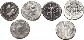 The Roman Republic. Multiple lot of three (3) unclassified AR Denarii. VF:AboutVF:F.