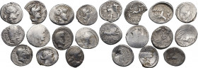 The Roman Republic. Multiple lot of eleven (11) unclassified AR Denarii. AR. One broken; one with a significant scratch on reverse. All at least with ...