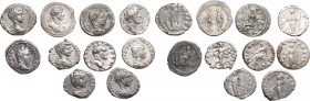 The Roman Empire. Multiple lot of ten (10) unclassified AR Denarii. AR.