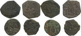 The Byzantine Empire. Multiple lot of four (4) AE unclassified coins. AE.