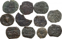 The Byzantine Empire. Lot of 11 unclassified AE folles. 8th century AD. VF:AboutVF:F.