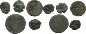 Miscellaneous from ancient world. Multiple lot of five (5) unclassified AE coins. AE.