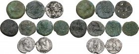 Miscellaneous from ancient world. Multiple lot of nine (9) unclassified AR/AE coins.