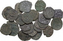 Medieval South Italy. Multiple lot of twenty-five (25) unclassified AE Denominations of Arabic Sicily, 11th-12th century. VF.