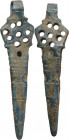 Bronze tweezers. Roman period. 63 mm.