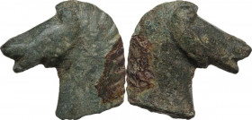 Bronze head of horse. Roman period, 1st-3rd century AD. 23 mm.