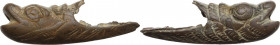 Bronze fish-shaped hollow element. Medieval period (?). Length 44 mm. 13.24 g.