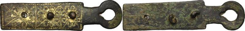 Gilt bronze clasp from a breviary. Medieval, 10th-13th century AD. 6.7 cm x 1.7 ...