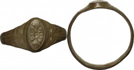 Bronze ring, the bezel richly decorated Middle ages. Size 19.5 mm.