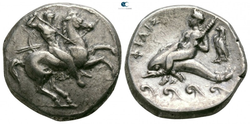 Calabria. Tarentum. ΣΙΜ- (Sim-), ΦΙΛΙΣ- (Philis-), magistrates circa 332-302 BC....