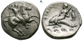 Calabria. Tarentum. ΣΙΜ- (Sim-), ΦΙΛΙΣ- (Philis-), magistrates circa 332-302 BC. Nomos AR