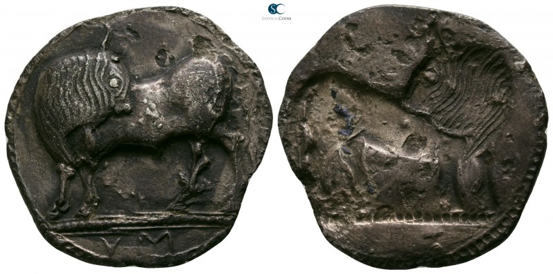 Lucania. Sybaris circa 550-510 BC. 
Stater AR

26mm., 7,44g.

VM, bull stan...