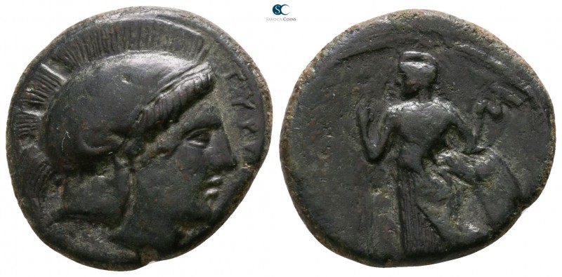 Sicily. Tyrrhenoi circa 390-380 BC. 
Bronze Æ

19mm., 5,94g.

TYPP[H], head...