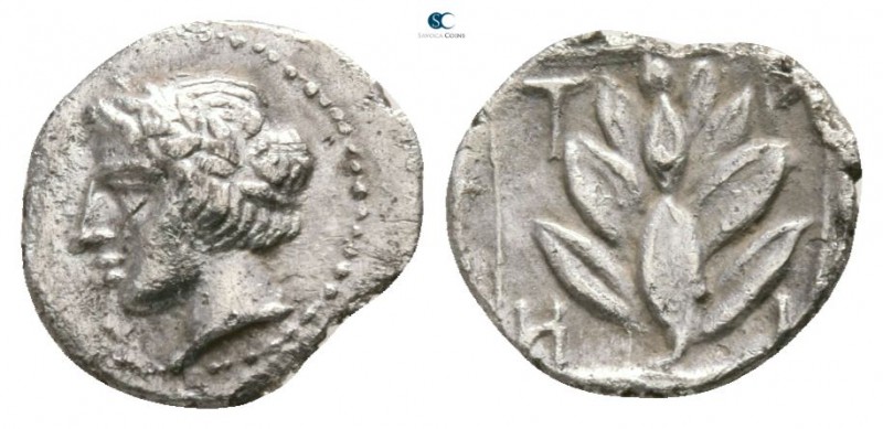 Macedon. Chalkidian League. Olynthos circa 425-390 BC. 
Trihemiobol AR. Reduced...