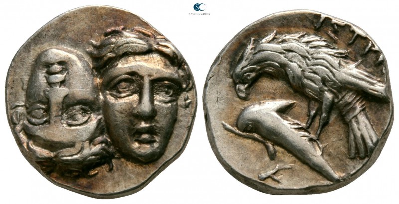 Moesia. Istrus 340-313 BC. 
Drachm AR

15mm., 5,86g.

Facing male heads, th...