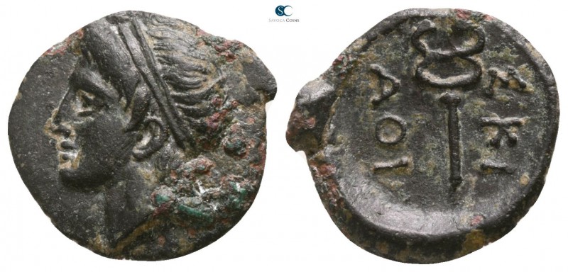 Islands of Thessaly. Skiathos circa 400-200 BC. 
Chalkous Æ

14mm., 1,29g.
...