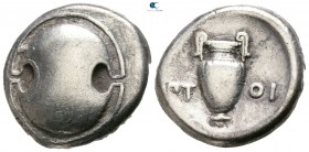 Boeotia. Thebes. ΠΤΟΙ- (Ptoi-), magistrate circa 395-338 BC. Struck circa 379-368 BC. Stater AR