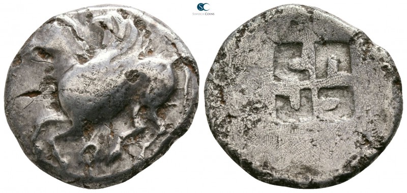 Corinthia. Corinth circa 550-500 BC. 
Stater AR

22mm., 7,84g.

Pegasos fly...