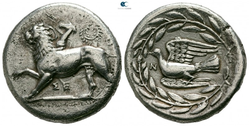 Sikyonia. Sikyon circa 335-330 BC. 
Stater AR

23mm., 11,75g.

Chimaera sta...