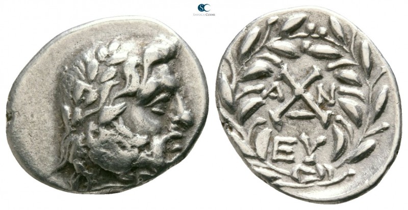 Achaia. Antigoneia (Mantinea). Achaian League circa 188-180 BC. 
Triobol-Hemidr...