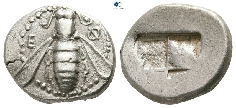 Ionia. Ephesos circa 500-420 BC. 
Drachm AR

14mm., 3,33g.

Ε-Φ, bee with c...