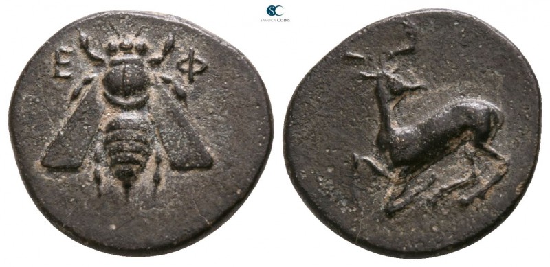 Ionia. Ephesos circa 300-250 BC. 
Bronze Æ

13mm., 2,04g.

Ε-Φ, bee with st...