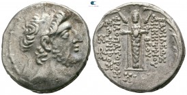 Seleukid Kingdom. Damascus. Demetrios III Eukairos 97-87 BC. Dated SE 218=95/4 BC. Tetradrachm AR