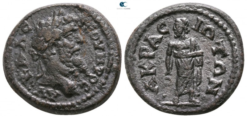 Lydia. Akrasos . Septimius Severus AD 193-211. 
Bronze Æ

18mm., 4,56g.

AV...