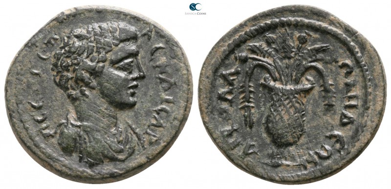Lydia. Apollonis . Geta as Caesar AD 197-209. 
Bronze Æ

18mm., 3,70g.

Π C...